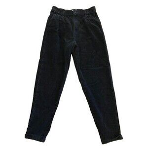 Women's size 10 Corduroy Pants Black Essentials Style Vintage Cuffed Ankle